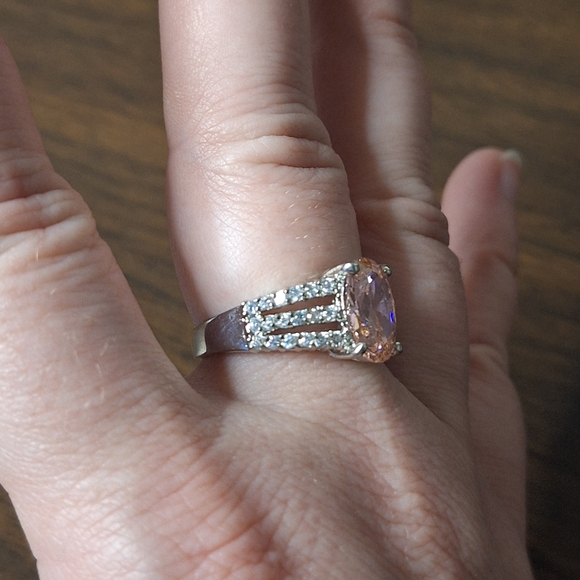 Swarovski Pink and Silver Sparkling Ring - Picture 11 of 13